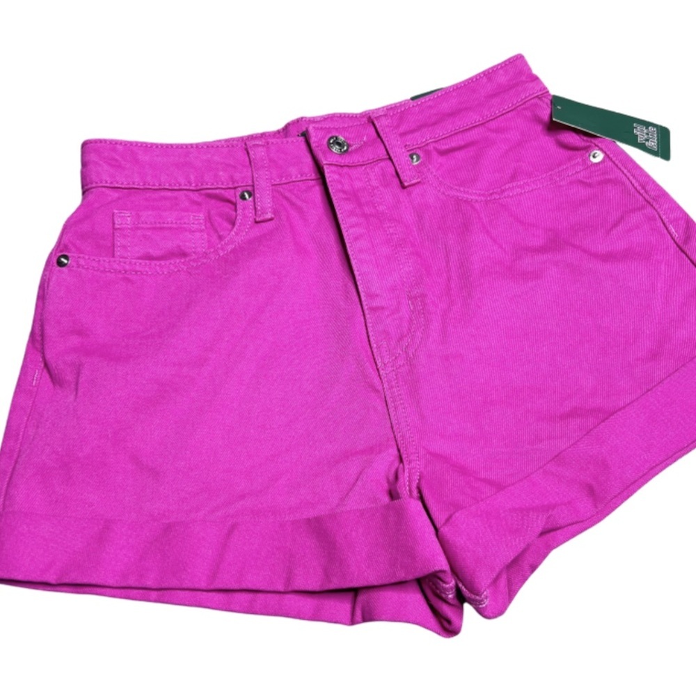NWT Wild Fable Womens Pink High Waisted Cuffed Denim Summer Casual Shorts Size 4 - Picture 5 of 16